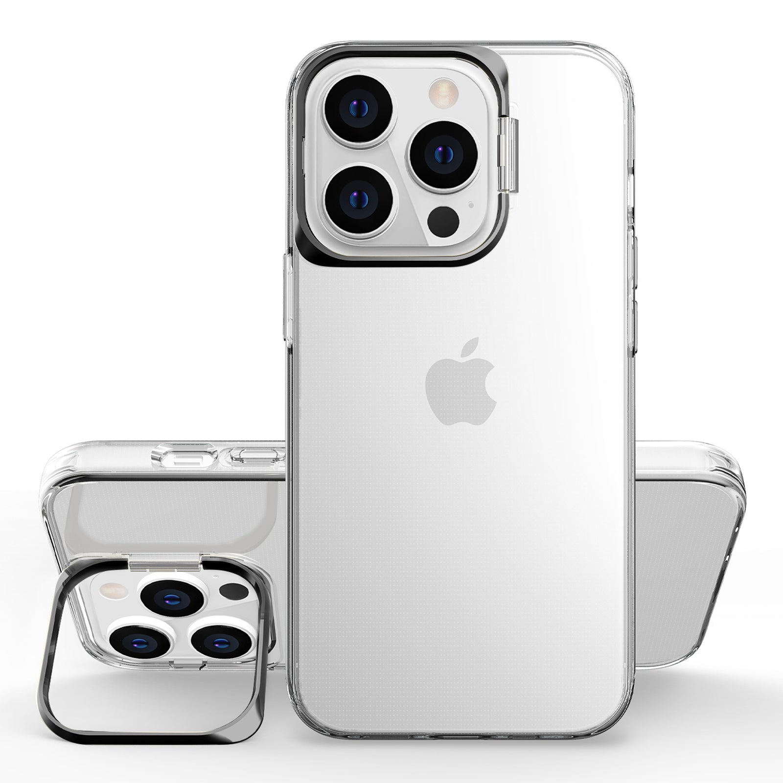 For iPhone 14 Pro Max Apex Capsule Series Clear TPU Back Case 4 Corners Airbags Cover Metal Camera Frame with Kickstand For iPhone 14 Pro Max Apex Capsule Series Clear TPU Back Case 4 Corners Airbags Cover Metal Camera Frame with Kickstand